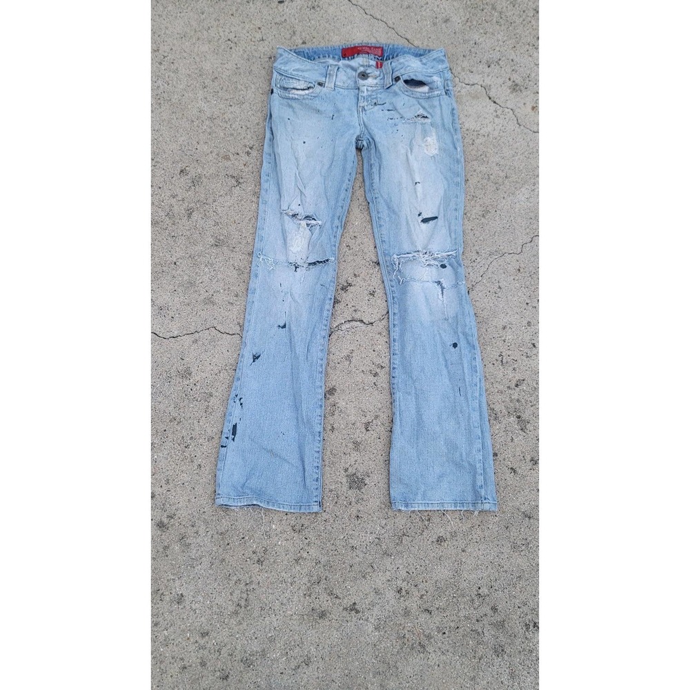 GUESS Jeans Daredevil Bootcut Distressed Reworked Denim Jeans - Picture 5 of 10